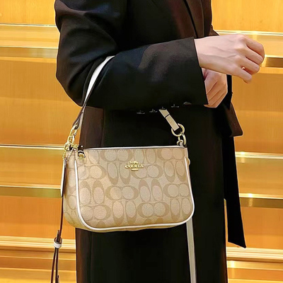 品牌正品真皮腋下包高级感老花麻将包女式2026新款斜挎小包手机包