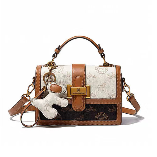 轻奢复古老花单肩斜挎小方包