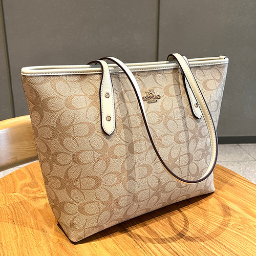 品牌真皮购物袋女士大包包2025新款单肩大容量托特包上课通勤包