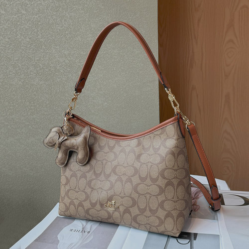 品牌女包高级感真皮腋下包老花斜挎包2025新款通勤百搭单肩托特包