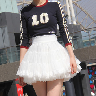 运动芭蕾风蕾丝超短裙纱裙蓬蓬裙蛋糕裙蓬蓬裙显瘦蕾丝半身裙甜酷