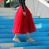 20多米用料重工高腰蓬蓬裙大摆仙女裙超蓬夸张半身裙纱裙跳舞公主