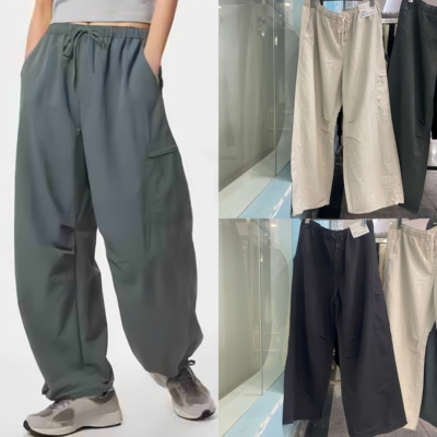 柜249！女装松紧腰抽绳休闲防紫外线工装裤直筒裤春季新款483001