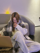 套装 MOERSHOP 女 2023冬季 米白雪花点毛衣遛弯运动裤 风格 得心应手