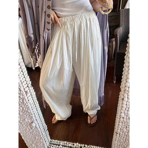 MOERSHOP 大淇私藏 私服老爹休闲凉凉裤慵懒垂感抽绳休闲阔腿裤女