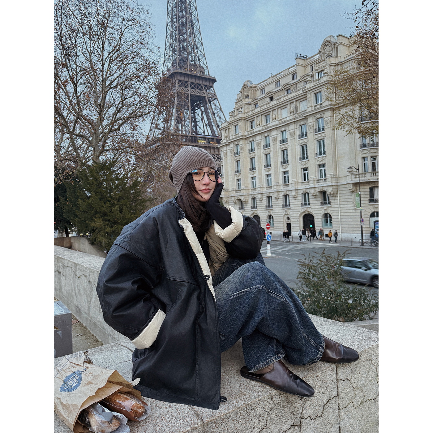 MOERSHOP  多面选手  御寒系列环保皮质两面穿面包羽绒服