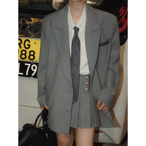 MOERSHOP “年轻的老钱风”当然是TB给的西装百褶裙套装两件套女
