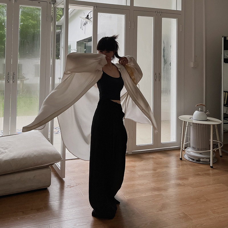 MOERSHOP 随心所欲高JI感 铜氨丝天丝防晒衬衫外套女夏季宽松衬衣