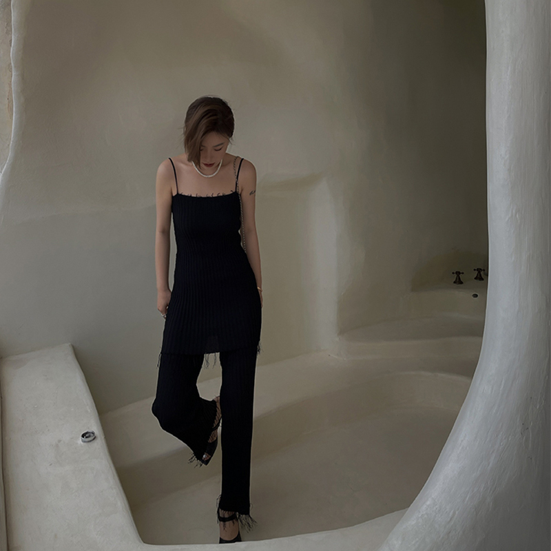 气场与生俱来定制针织吊带长裤