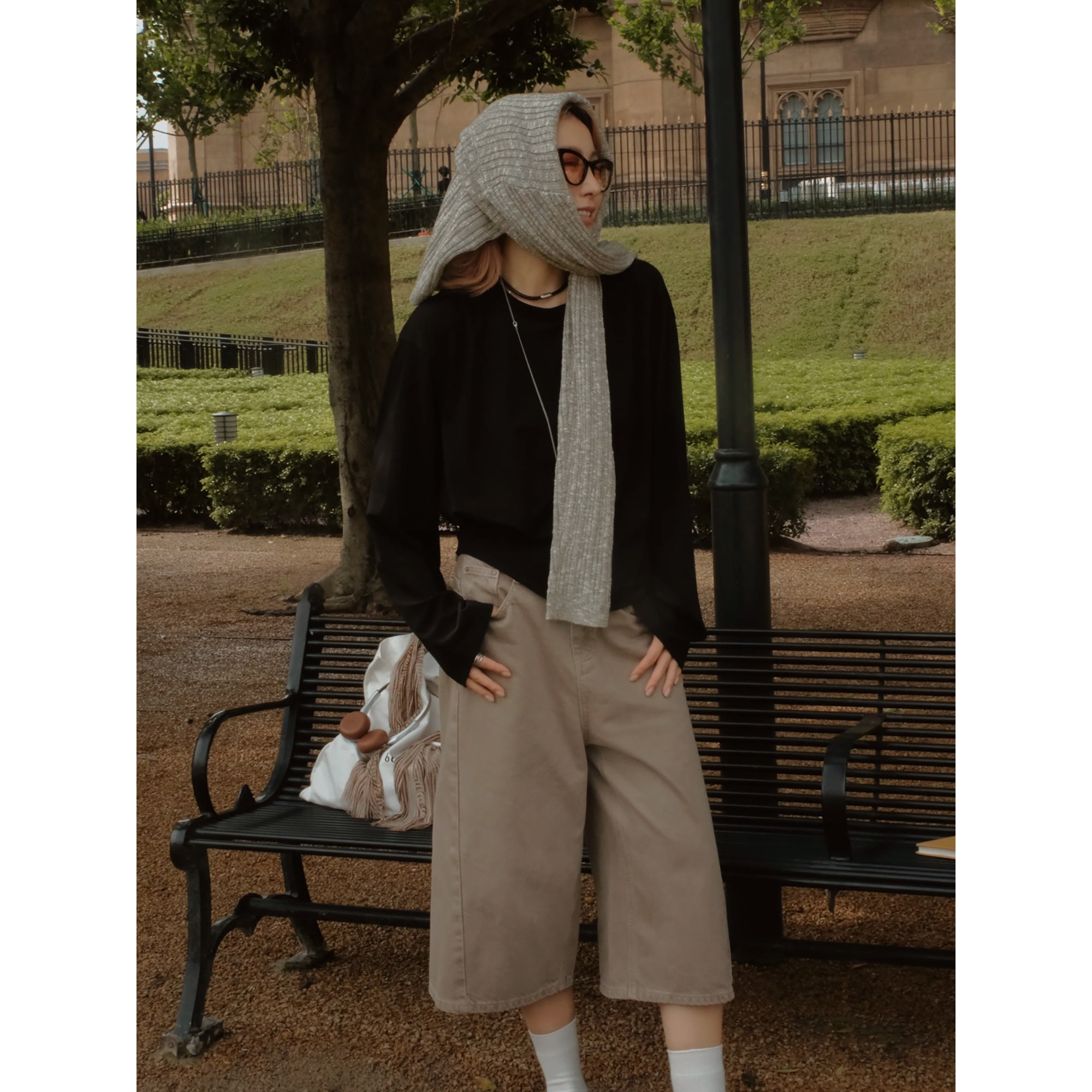 MOERSHOP “超绝S走位腰线”基础款进阶光泽秋季新款长袖薄卫衣女