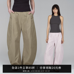 卡其色低腰香蕉裤 SMIIILE夏日轻薄款 纸感挺括宽松休闲阔腿弯刀裤