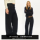 宽松显瘦直筒裤 新款 女秋季 SMIIILE深蓝色复古原牛低腰阔腿牛仔裤