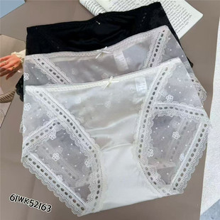 米娅林少女蝴蝶结性感中腰三角内裤中腰舒适透气桑蚕丝抑菌三角裤