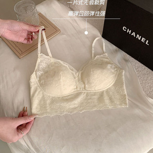 米娅林美背内衣女花穗蕾丝BRA吊带聚拢内衣无痕文胸一体纯欲抹胸