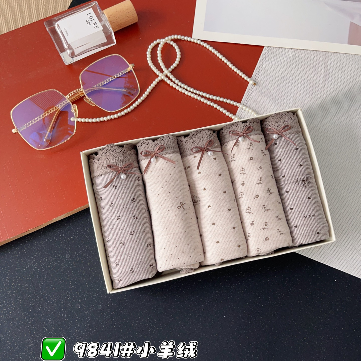 2025新款秋冬磨毛印花女士内裤头