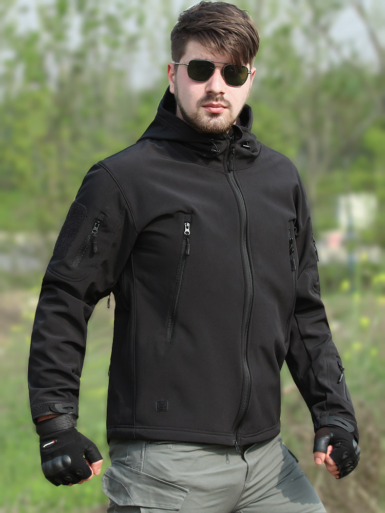 狼石户外春秋鲨鱼皮软壳冲锋衣男潮牌抓绒加厚登山服防水防风外套|msdalam kategori luar/Mountaineer/Camping/Aksesori perjalanan, pakaian luar, seluar dalam kecemasan, jaket - dari Buy2taobao.com untuk memberikan perkhidmatan ejen Taobao profesional membeli