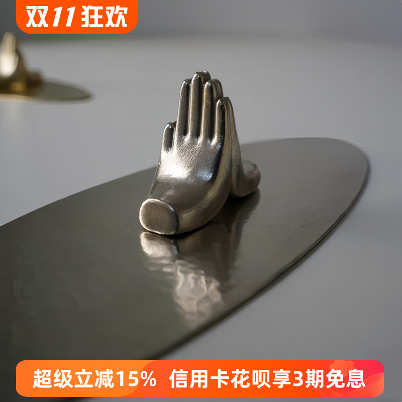 氛铜黄铜合掌香插手工香盘