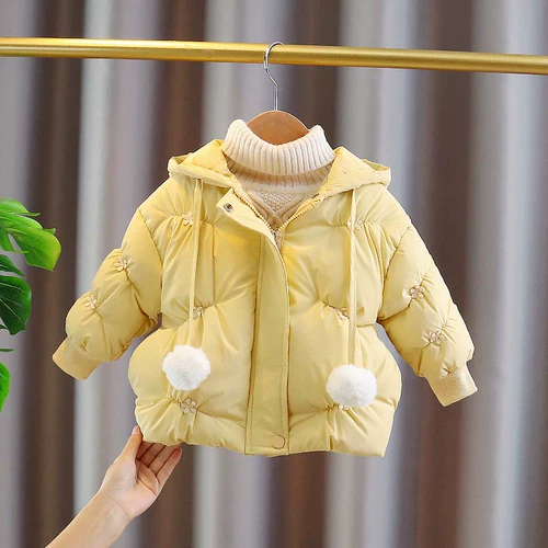 Пуховик, куртка с капюшоном для девочек, коллекция 2021, в корейском стиле, в западном стиле, увеличенная толщина