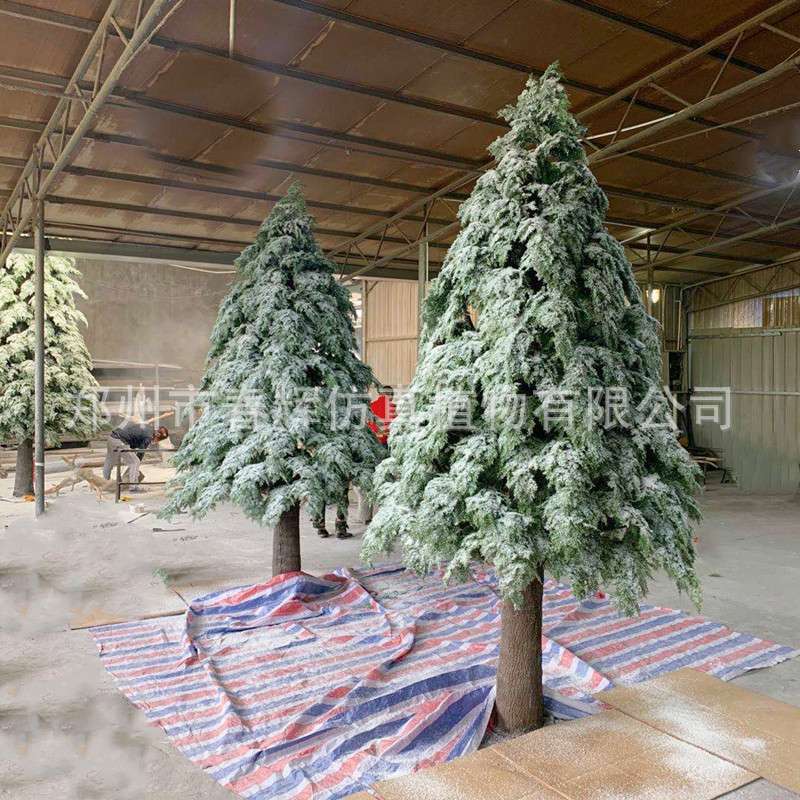 河南仿真雪松树雪松枝 户外装饰仿真圣诞树  各种植绒雪松枝