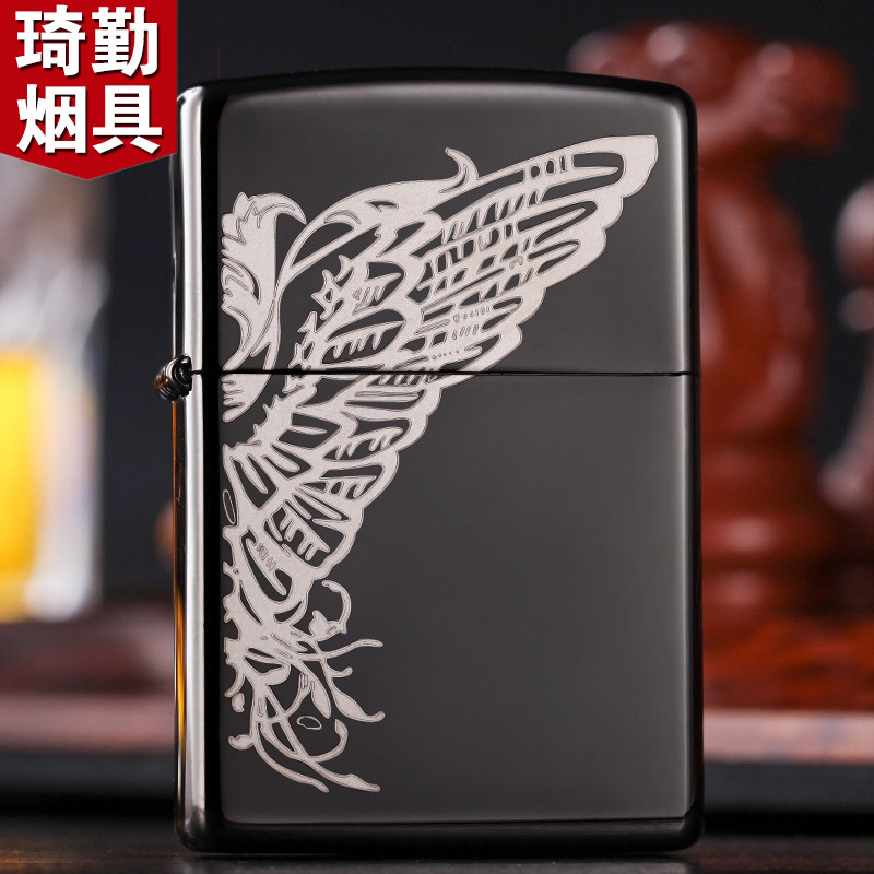 U.S. Genuine zippo lighter Lettering Windbreak Black Ice Angel wings 24802 special counter man Treasure zpin the  ZIPPO/Swiss Army Knife/Glasses , Brand lighters and accessories ,  ZIPPO/Zippo  category - from Buy2taobao.com to provide professional Taobao agent buy service