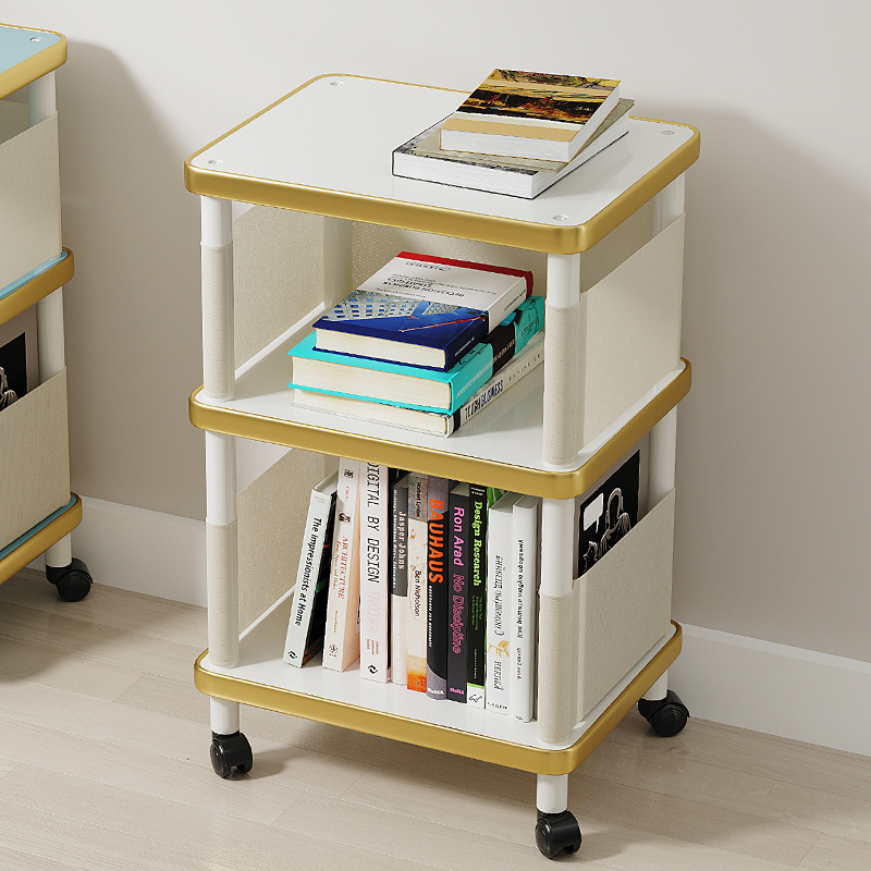 桌下书架办公室书桌o旁小推车置物架桌面收纳可移动带轮落地收纳