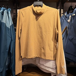 美国代购北面女士Evolution高弹力半高领长袖刺绣标T恤打底衫