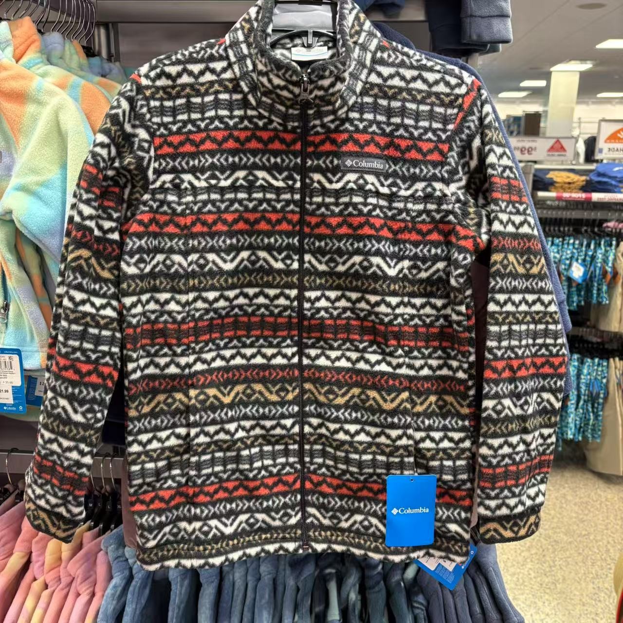 美国代购Columbia哥伦比亚儿童全拉链立领布标抓绒衣