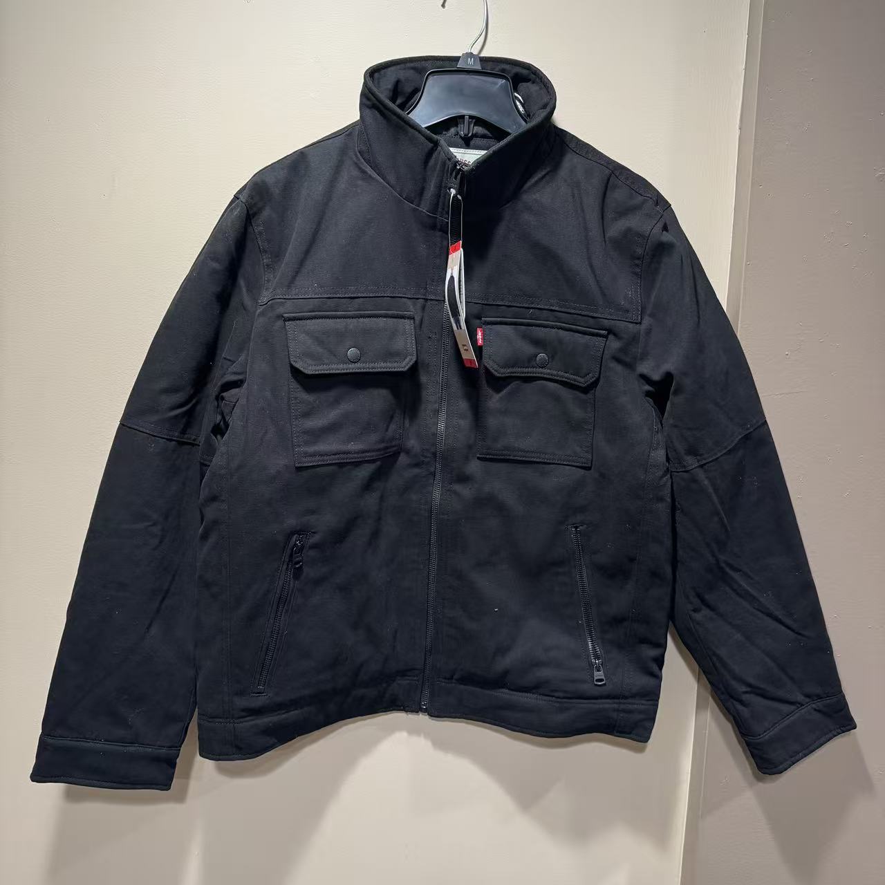 保暖拉链工装立领夹克外套