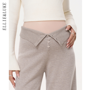 ellieluke孕妇裤冬外穿针织束脚裤大码托腹羊毛保暖裤子加厚冬装