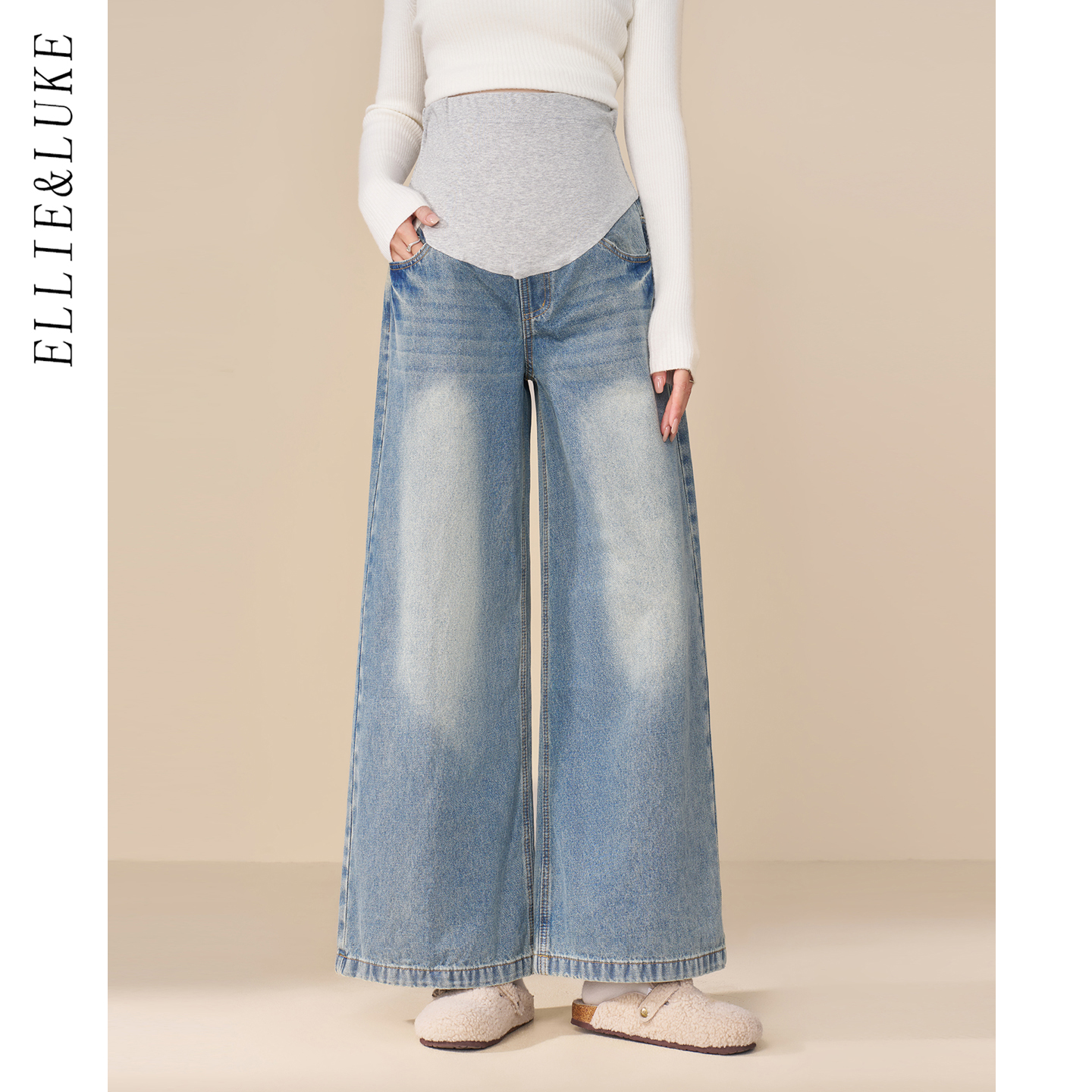 ellieluke孕妇牛仔裤冬外穿长裤