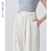 外穿白色无托腹直筒阔腿长裤 小个子休闲裤 春夏款 ellieluke孕妇裤