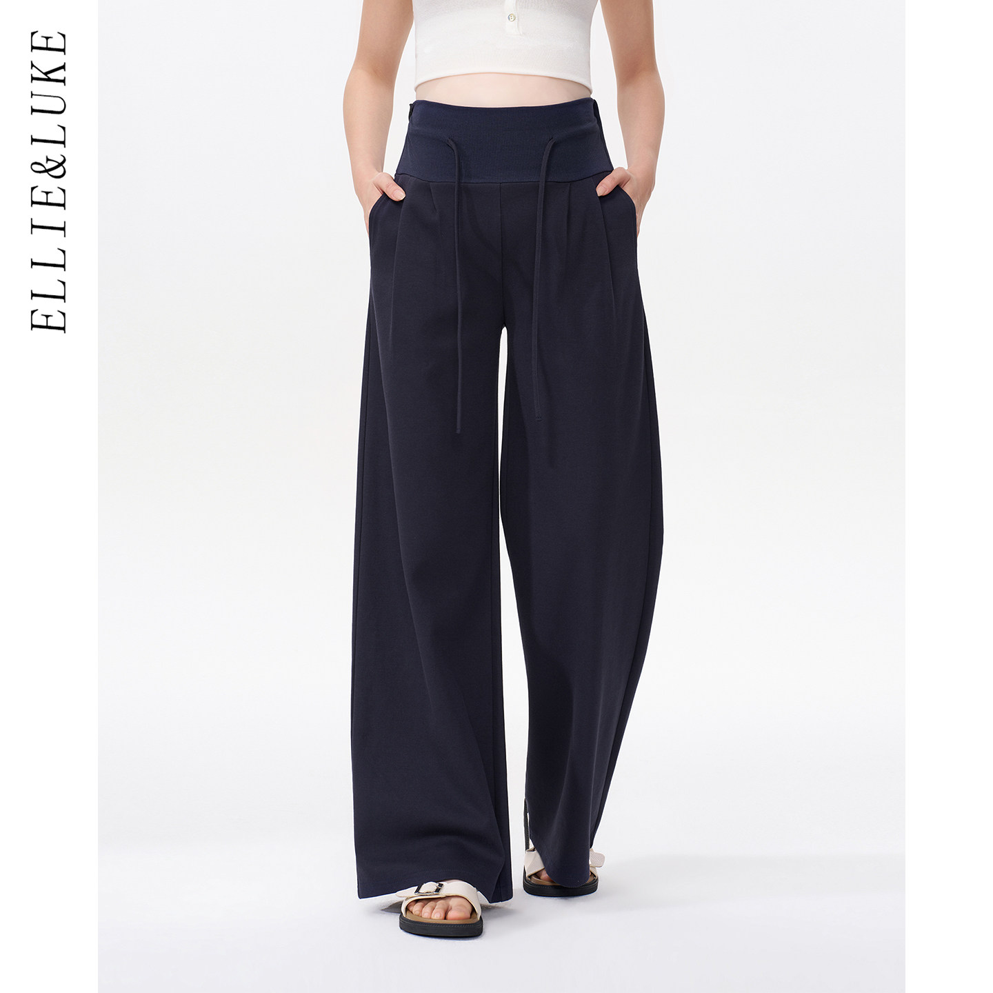ellieluke孕妇阔腿裤冬季外穿孕期小个子无托腹加绒加厚长裤春装