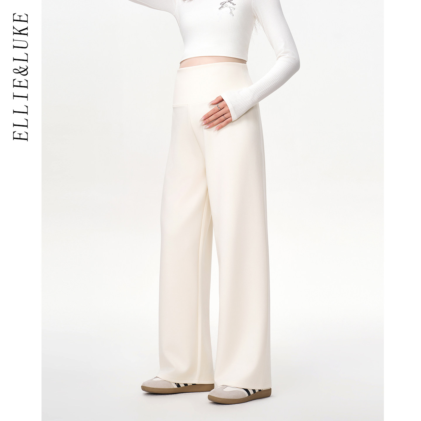 ellieluke孕妇裤子冬外穿加绒加厚保暖裤不勒肚子托腹直筒阔腿裤