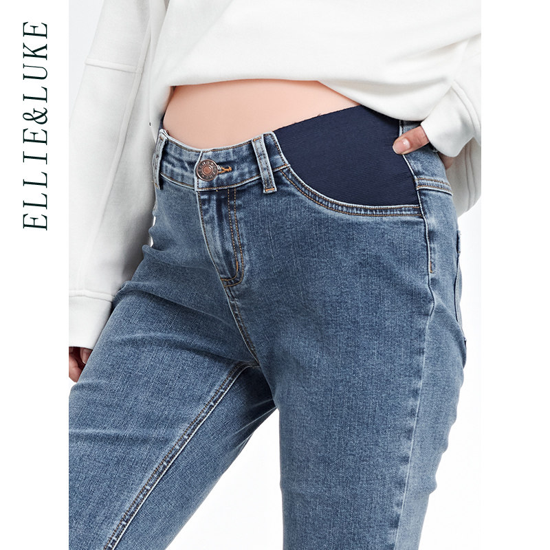 ellieluke孕妇牛仔裤女夏季外穿薄款九分小个子直筒休闲裤子夏天