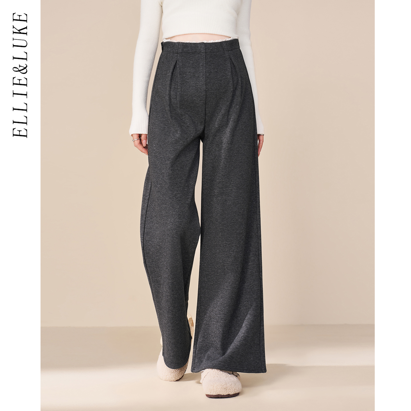 孕妇裤冬外穿小个子仿羊绒阔腿裤