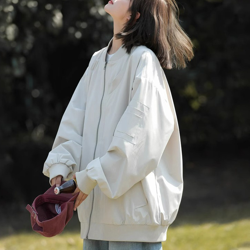 飞行员夹克外套女春秋2025新款设计感小众美式休闲大尺码宽松棒球