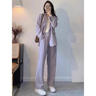 休闲气质西装外套女2026年春秋新款韩版宽松时尚职业西服两件套装