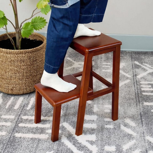 2025新款实木步步稳梯凳简约设计折叠登高椅子储物简洁舒适