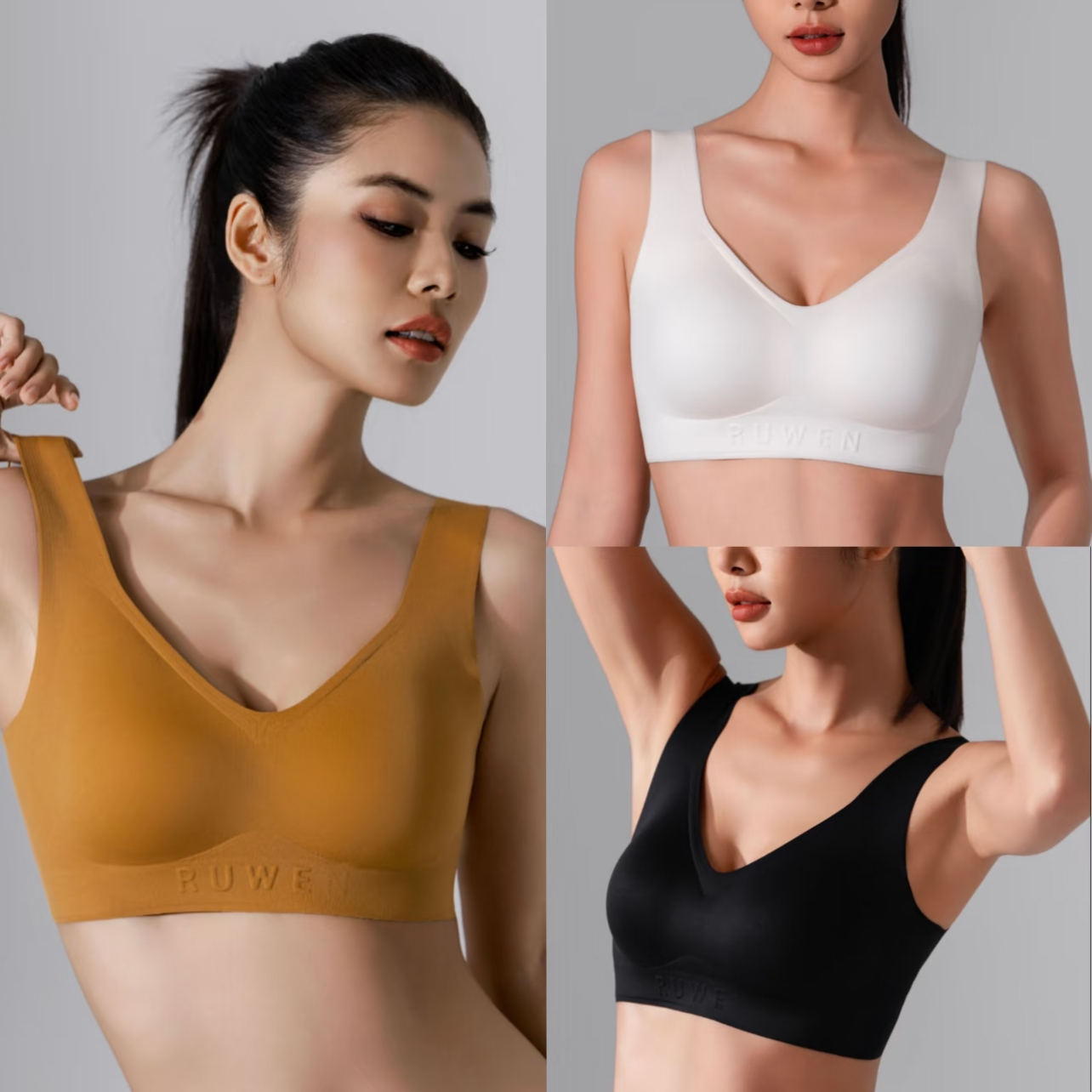 RUWEN如吻无钢圈果冻胶内衣文胸