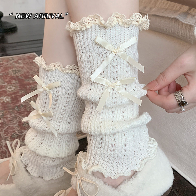 东京岁时记棉袜套女蝴蝶结花边堆堆袜秋冬芭蕾风甜美加厚小腿腿套,模玩/动漫/周边/娃圈三坑/桌游,lolita洛丽塔袜子,淘宝优惠券,粉丝福利购,淘宝优惠卷