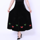 金丝绒绣花民族风大码 半身裙春秋冬新款 中长款 中老年跳舞大摆裙子