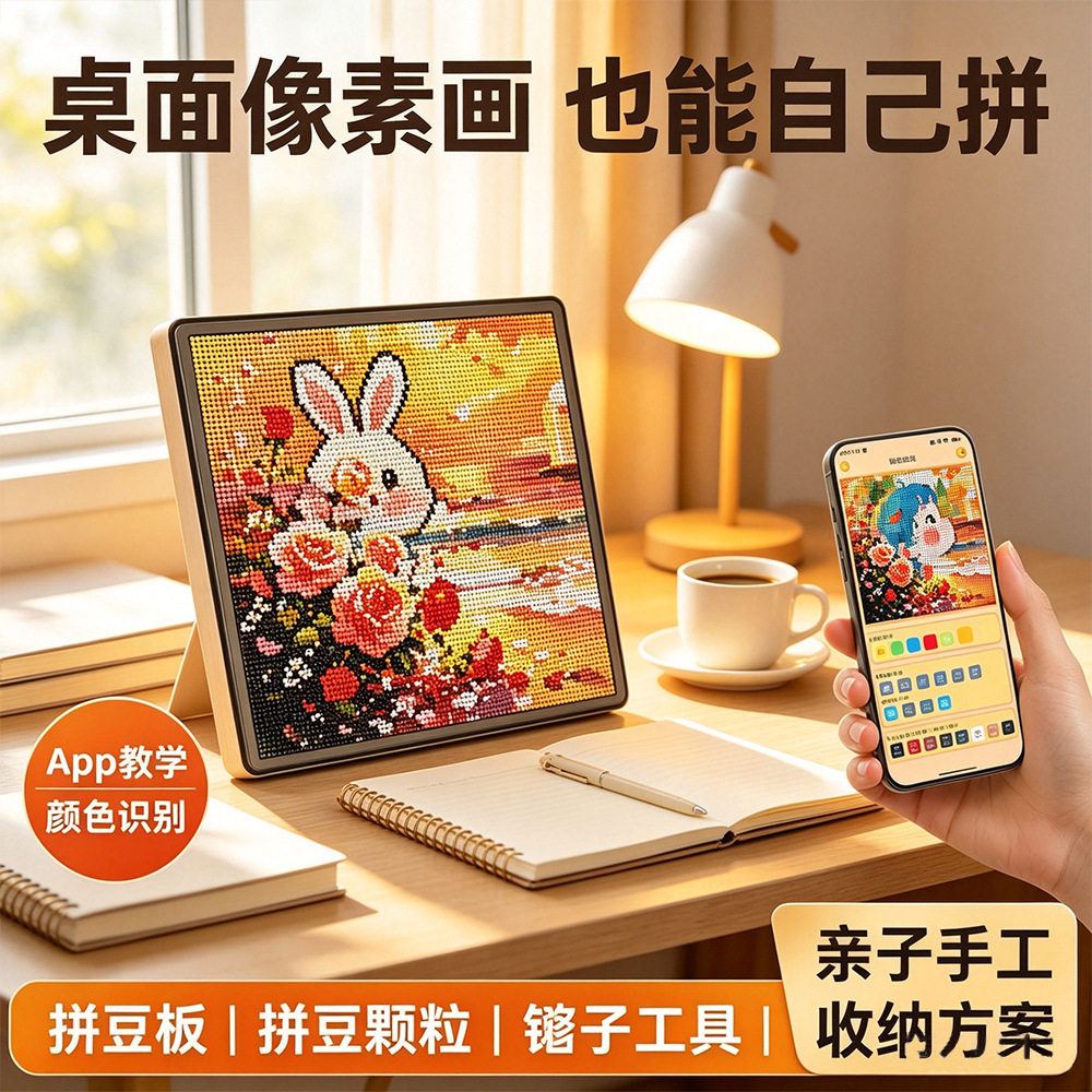 App识色像素拼豆画亲子套装
