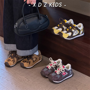 童鞋女童老爹鞋2025秋冬新款儿童加绒二棉鞋子女童轻便N字运动鞋