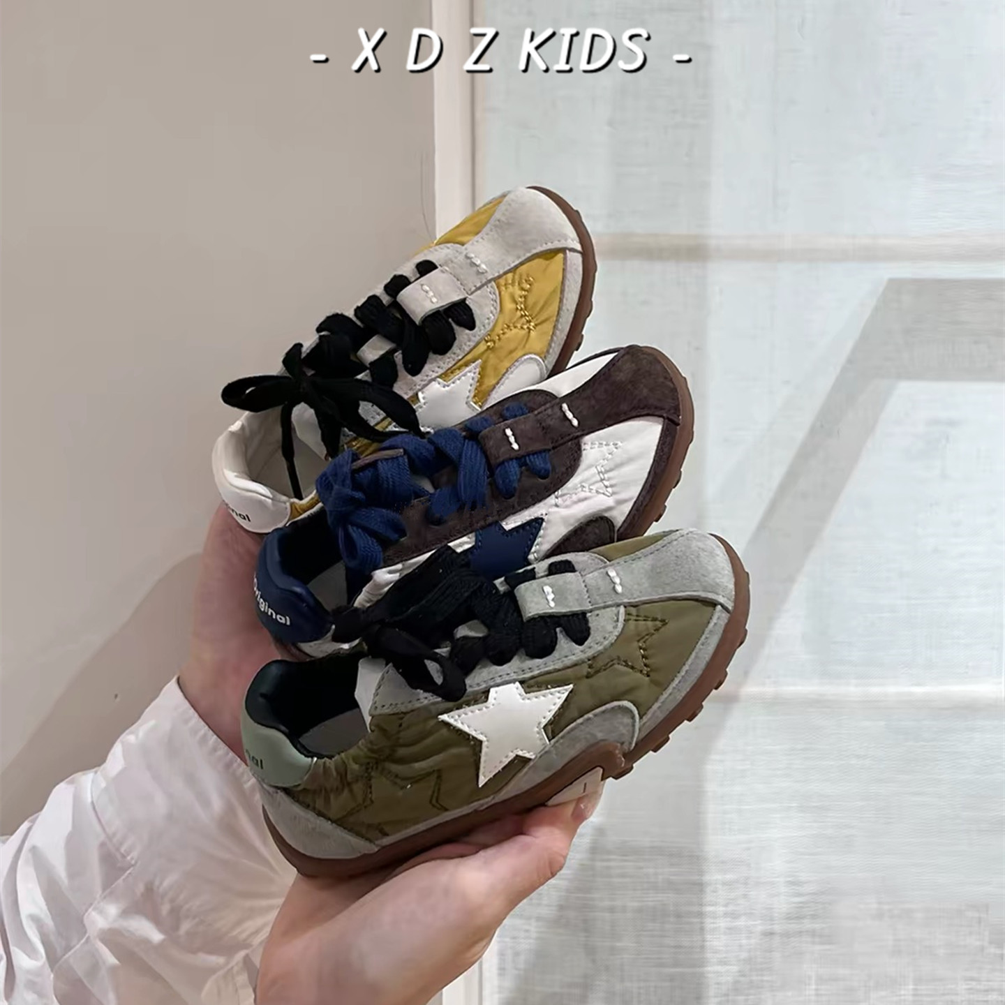 时尚撞色儿童休闲德训鞋复古板鞋