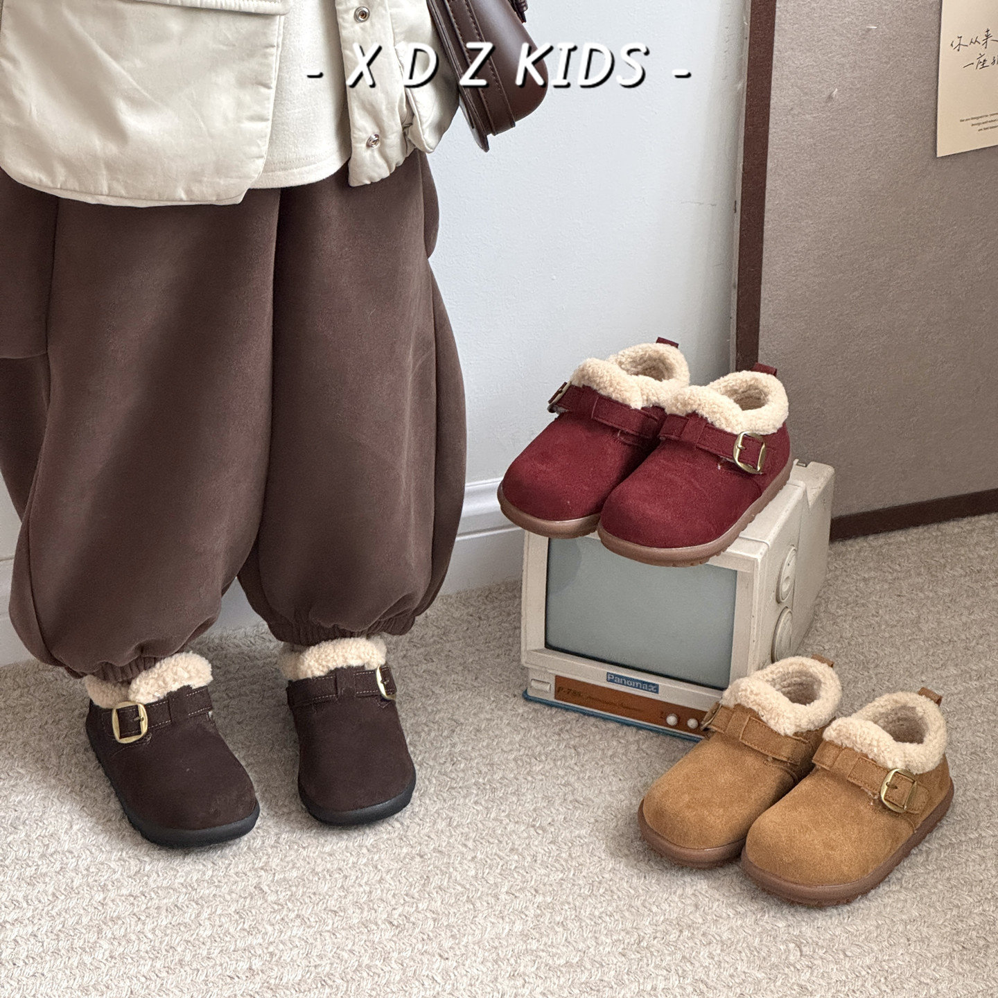 女童鞋子保暖毛毛鞋2025冬季新款儿童棉鞋男童加绒保暖勃肯鞋大童,童鞋/婴儿鞋/亲子鞋,棉鞋,淘宝优惠券,粉丝福利购,淘宝优惠卷