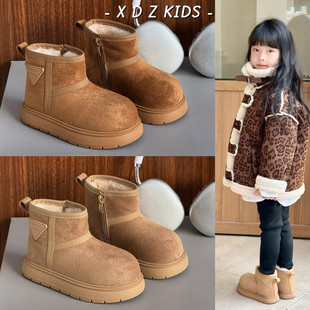 儿童冬季大头丑萌棉鞋2025新款男童加绒加厚面包棉靴子女童雪地靴