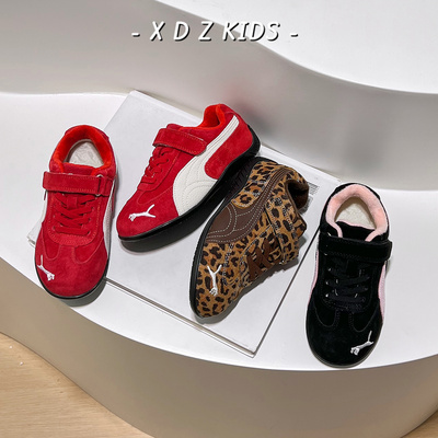 冬季加绒儿童二棉德训鞋豹纹板鞋