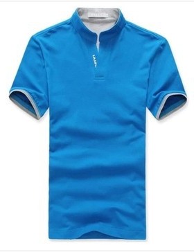 T Shirt Men Print Collar夏季男青春黑色长袖蓝色白色灰