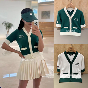 针织衫 女golf球运动学院风外搭上衣 高尔夫女士短袖 2025新款