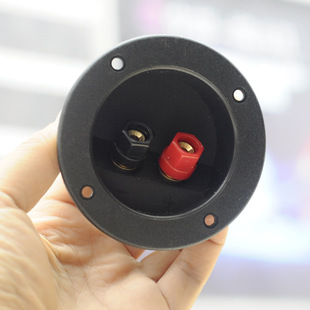 高档二位中圆音箱接线盒纯铜接线柱HIFI音箱香蕉插发烧音响接线端